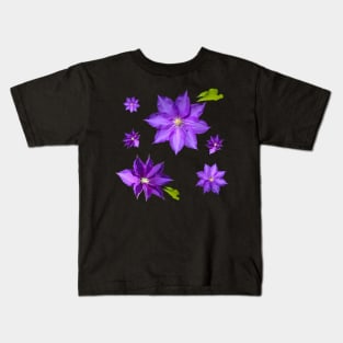 Purple Clematis Flower Grouping Kids T-Shirt